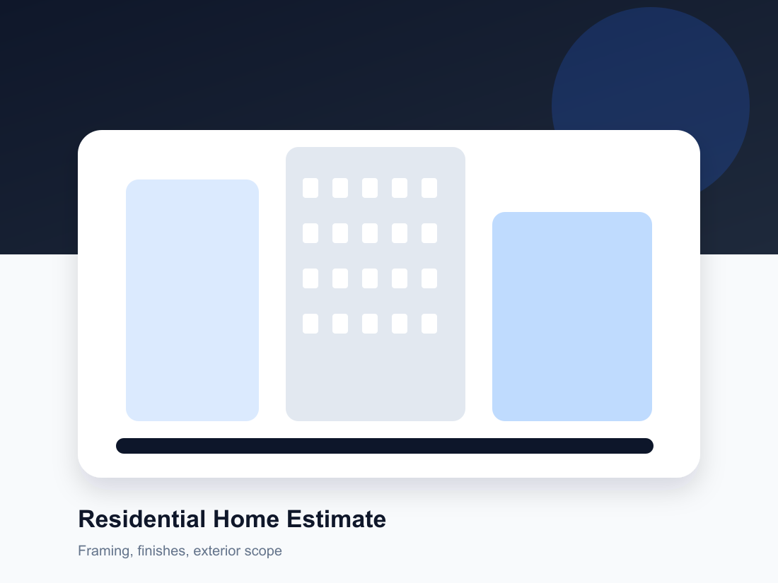Residential home estimate project rendering